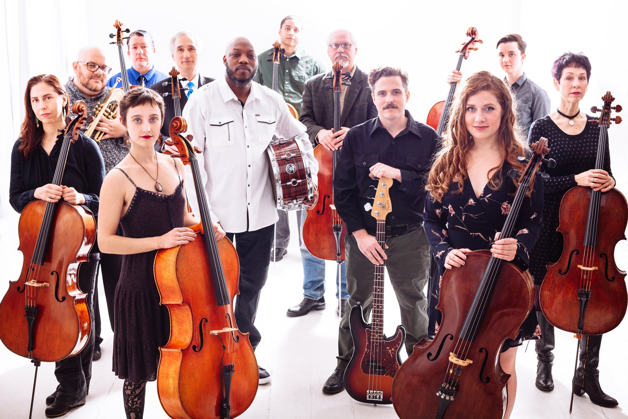 Portland Cello Project press portrait, March 2018. Photo by Jason Quigley