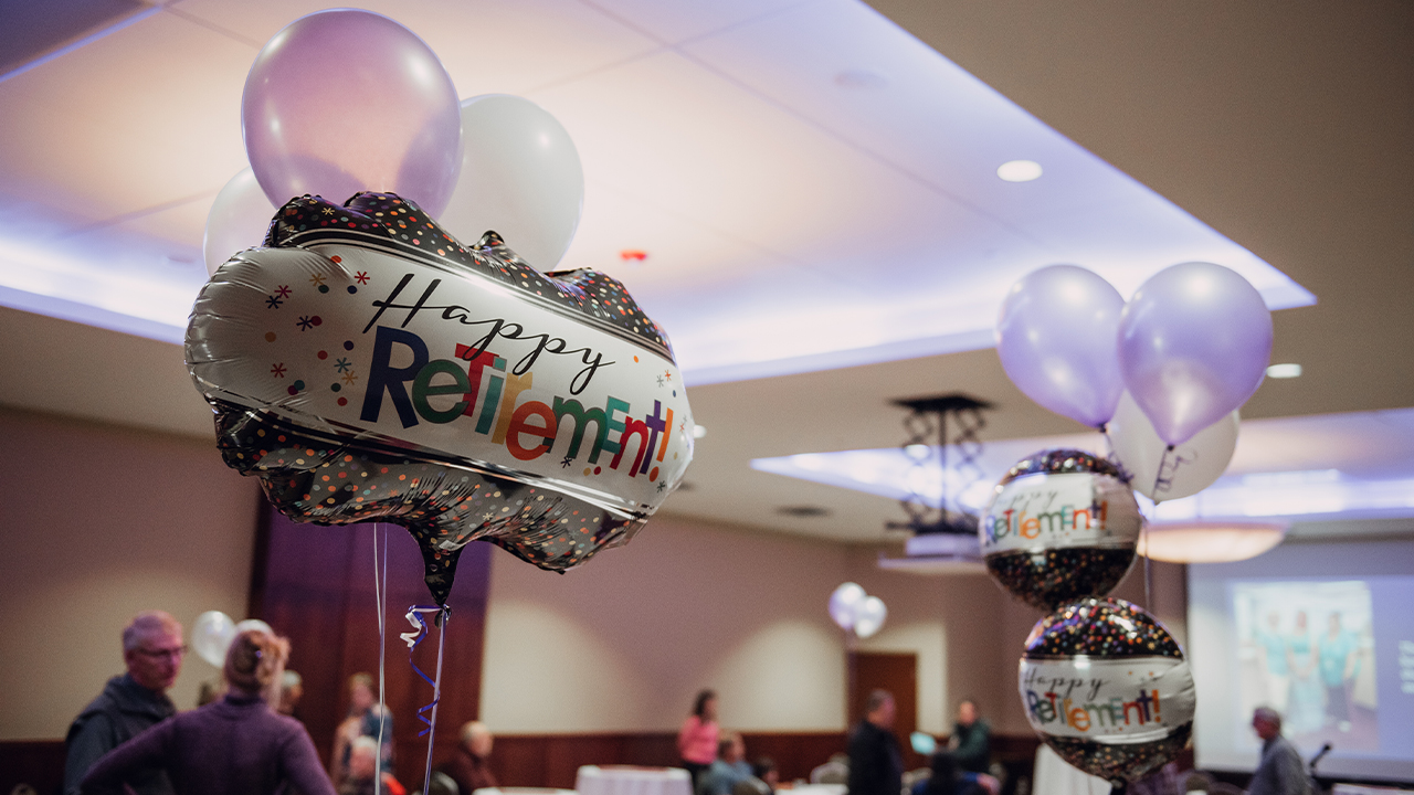 A retirement party balloon.