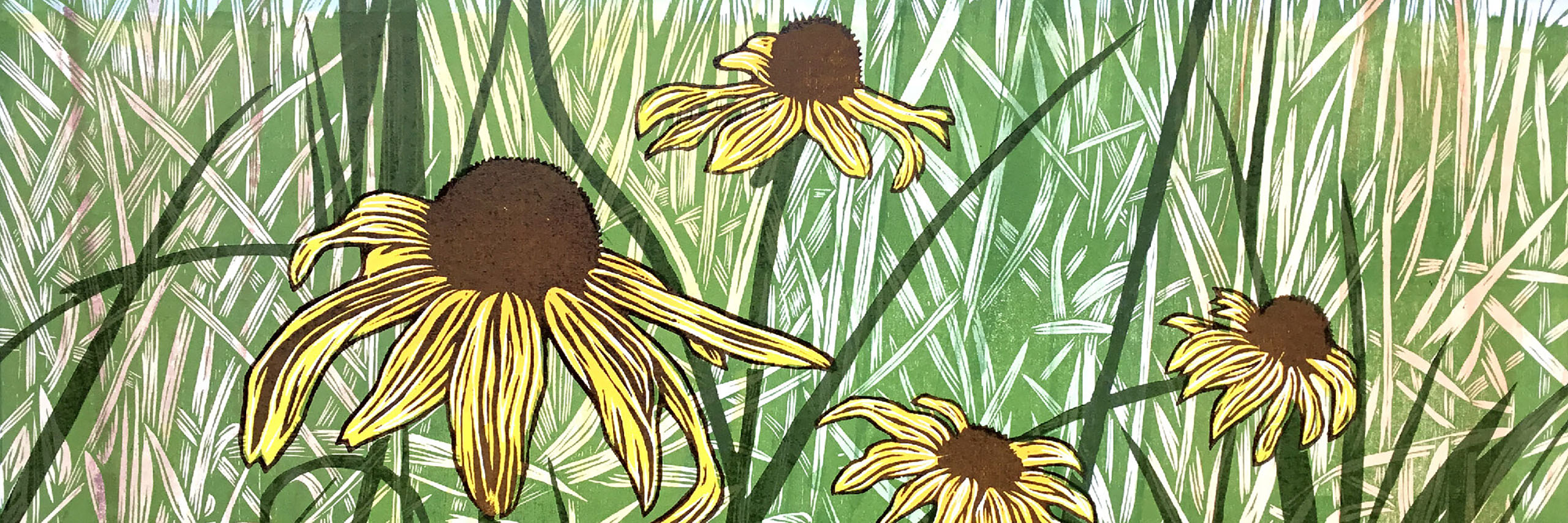 Print of daisies.