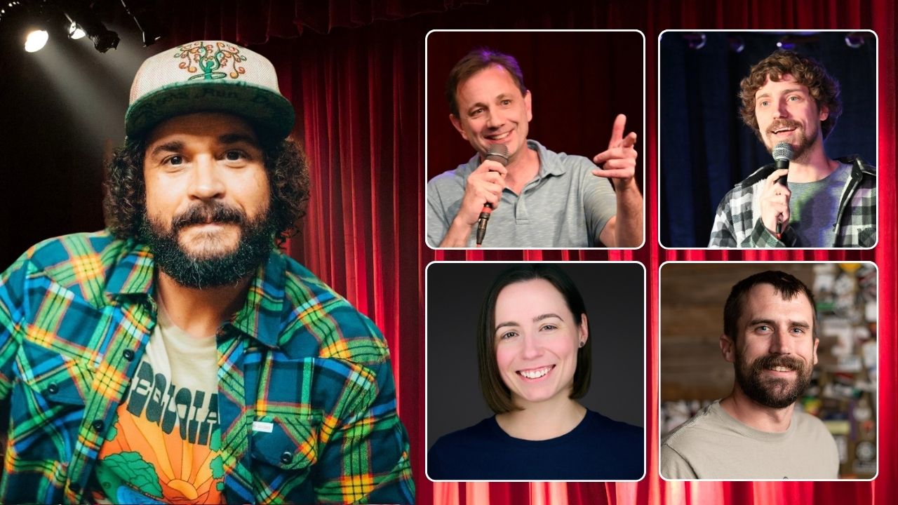 headshots of comedians on show