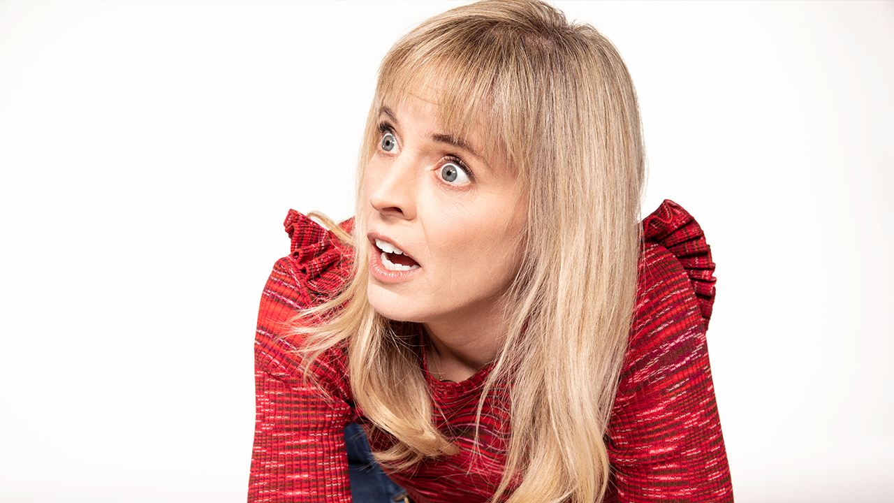 Maria Bamford makes a shocked silly face