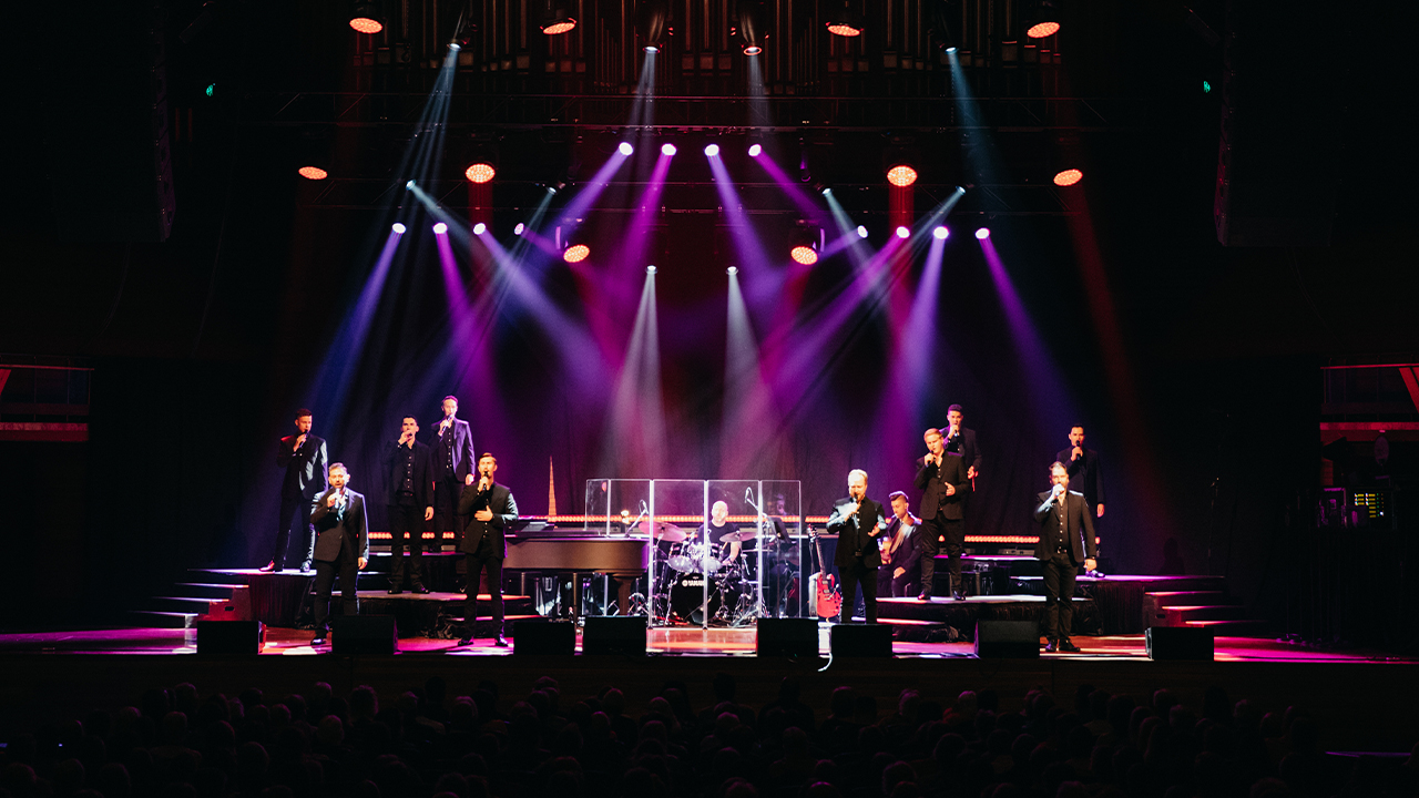 The Ten Tenors performing on stage