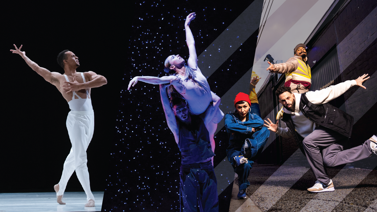 A collage of the three dance companies coming to The Lincoln Center