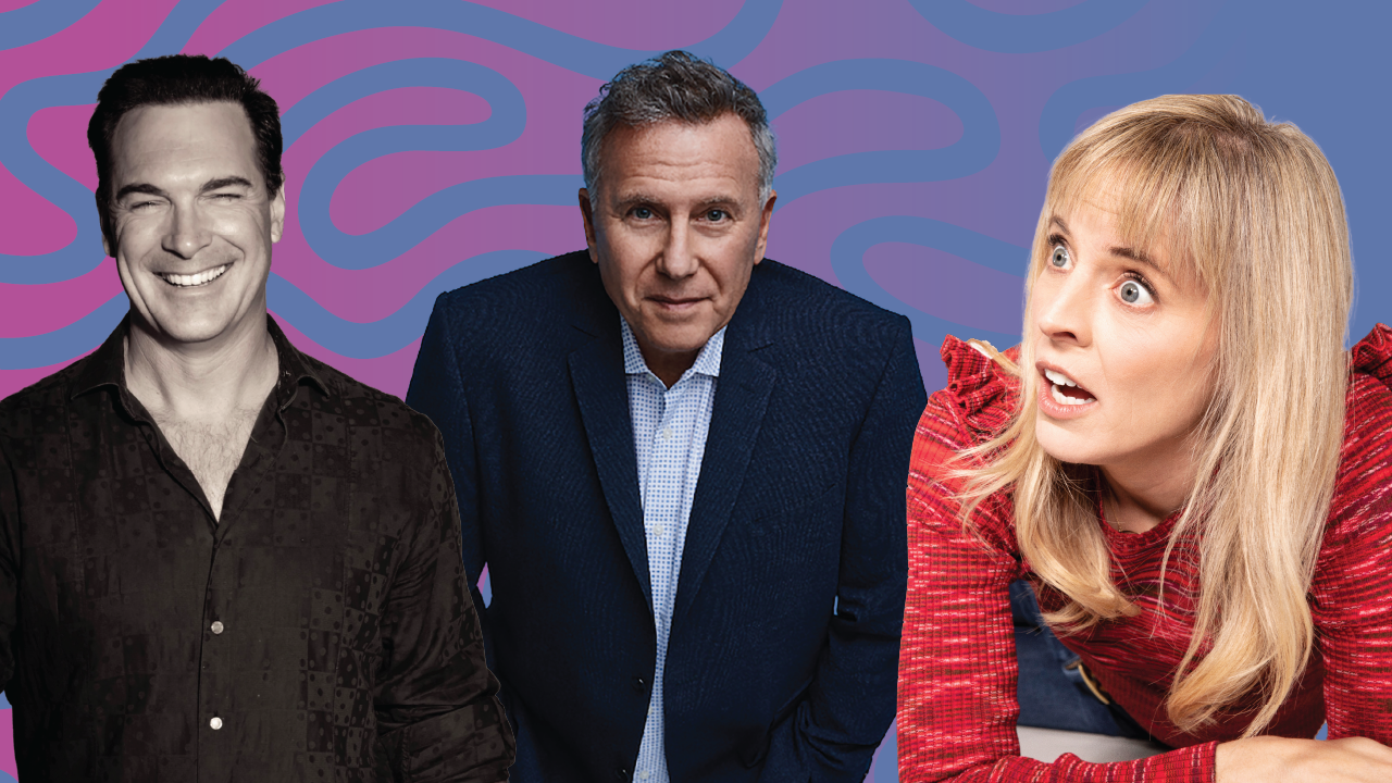 A collage of the three comedians coming to The Lincoln Center