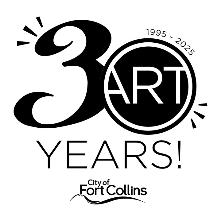 Black and white stylistic text of the phrase "30 years!" 1995 to 2025