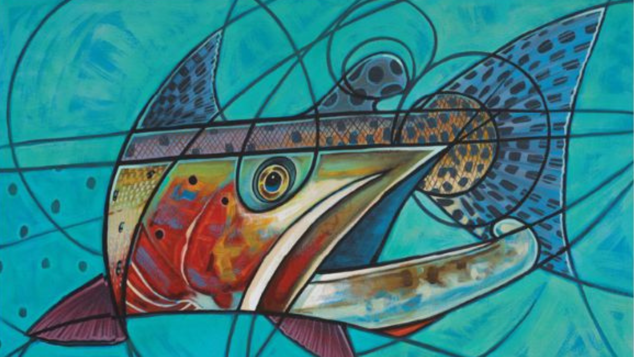 Fish with blue background